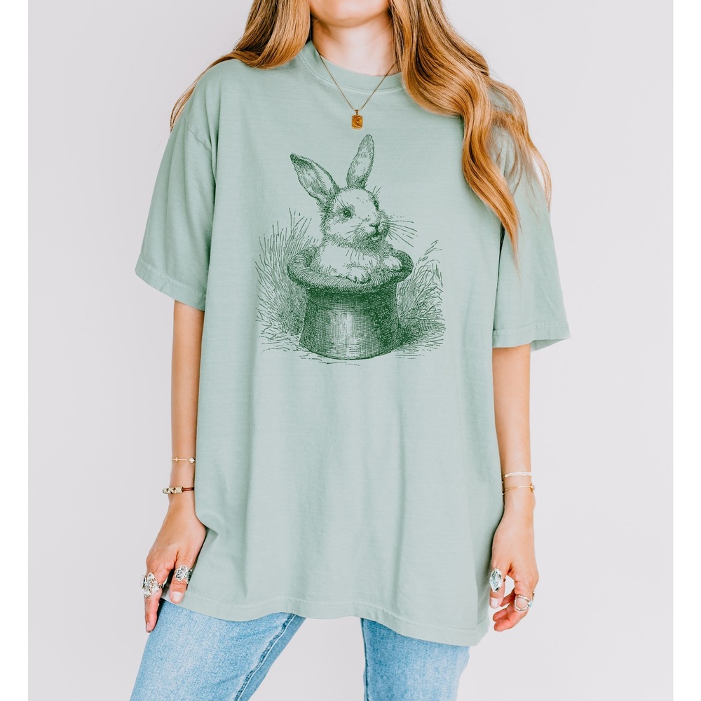 Curious Bunny Art Vintage Style Boho Tee